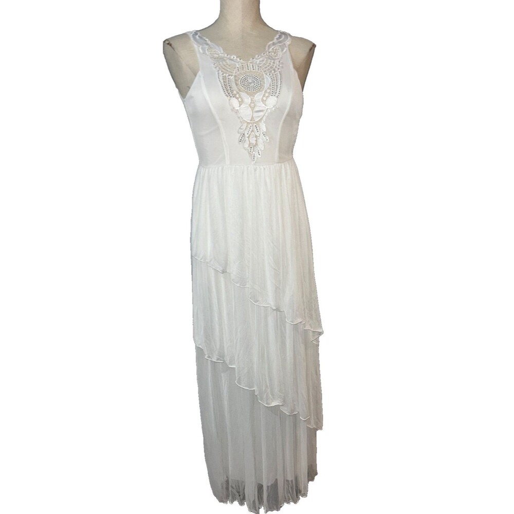 Carolina Collection Made in USA Women’s Maxi Lace Bodice Dress size S Boho Fairy